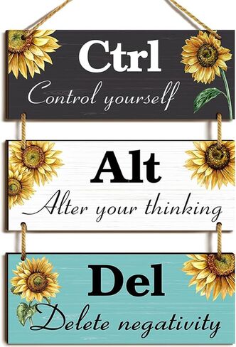 Sunflower Motivational Wall Decor, 3 Pcs Inspirational Wooden Hanging Signs with Sayings Positive Affirmations Wall Art Sayings for Office Dining Hall Living Room Bathroom(Fresh Color) in Saudi Arabia