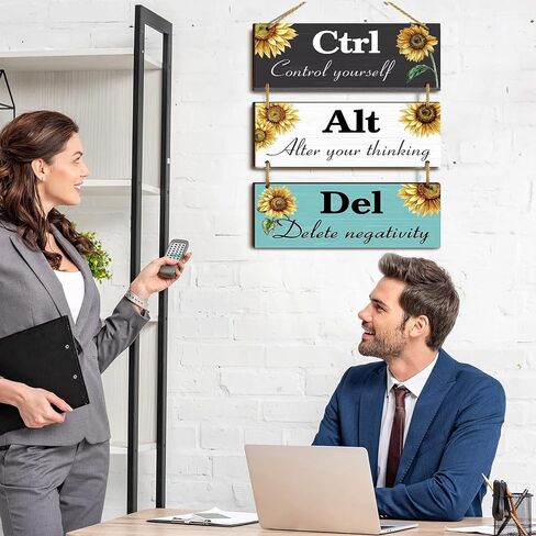 Sunflower Motivational Wall Decor, 3 Pcs Inspirational Wooden Hanging Signs with Sayings Positive Affirmations Wall Art Sayings for Office Dining Hall Living Room Bathroom(Fresh Color) in Saudi Arabia