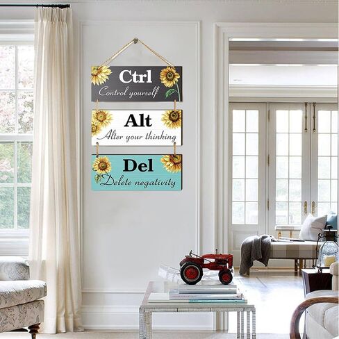 Sunflower Motivational Wall Decor, 3 Pcs Inspirational Wooden Hanging Signs with Sayings Positive Affirmations Wall Art Sayings for Office Dining Hall Living Room Bathroom(Fresh Color) in Saudi Arabia