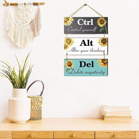 Sunflower Motivational Wall Decor, 3 Pcs Inspirational Wooden Hanging Signs with Sayings Positive Affirmations Wall Art Sayings for Office Dining Hall Living Room Bathroom(Fresh Color) in Saudi Arabia