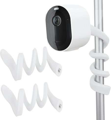 TEKCAM Flexible Twist Mount Compatible with Arlo Pro 2/Pro3/Pro4, Arlo Ultra 2 Outdoor Indoor Twist Mount Bracket Camera Adjustable Holder Attach Your Camera Wherever with No Tools, 2 Pack, White in Kuwait