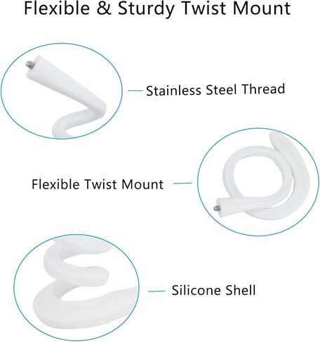 TEKCAM Flexible Twist Mount Compatible with Arlo Pro 2/Pro3/Pro4, Arlo Ultra 2 Outdoor Indoor Twist Mount Bracket Camera Adjustable Holder Attach Your Camera Wherever with No Tools, 2 Pack, White in Kuwait