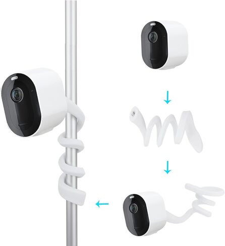 TEKCAM Flexible Twist Mount Compatible with Arlo Pro 2/Pro3/Pro4, Arlo Ultra 2 Outdoor Indoor Twist Mount Bracket Camera Adjustable Holder Attach Your Camera Wherever with No Tools, 2 Pack, White in Kuwait