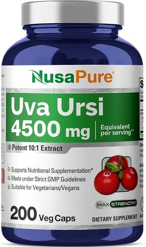 NusaPure Uva Ursi 4500 مجم، 200 كبسولة نباتية (غير معدلة وراثيًا وخالية من الغلوتين) عنب الدب in Saudi Arabia