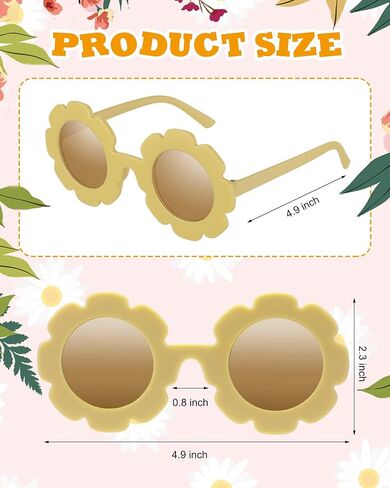 Cindeer 72 Pairs Kids Round Flower Sunglasses Girls Flower Sunglasses Bulk Cute Floral Daisy Toddler Baby Sunglasses Groovy Boho Outdoor Beach Eyewear Glasses for Groovy Hippie Birthday Party in Saudi Arabia