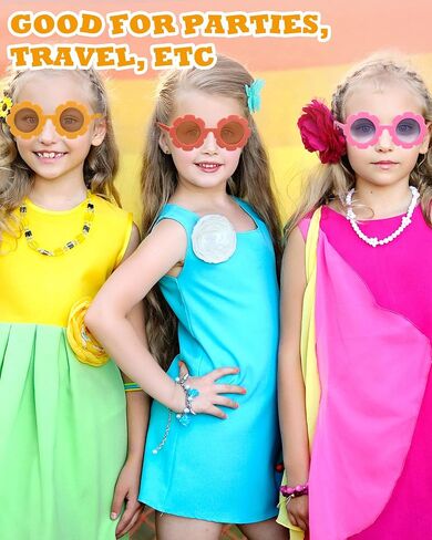 Cindeer 72 Pairs Kids Round Flower Sunglasses Girls Flower Sunglasses Bulk Cute Floral Daisy Toddler Baby Sunglasses Groovy Boho Outdoor Beach Eyewear Glasses for Groovy Hippie Birthday Party in Saudi Arabia