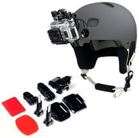 Action Mount Helmet with 3-Way Pivots for Popular Sports Camera, or other Action Mount products. Flat & Curved. in Kuwait