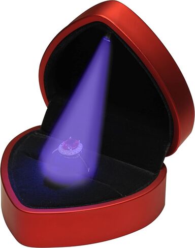 LED Black Necklace Box Luxury Octagonal Design LED Pendant Jewelry Gift Box LED Necklace Jewelry Gift Box with Light for Men for Women for Girls Box Dimension 2.83〞(W)*3〞(D)*2.17〞(H) in Kuwait