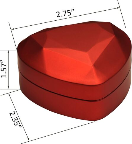 LED Black Necklace Box Luxury Octagonal Design LED Pendant Jewelry Gift Box LED Necklace Jewelry Gift Box with Light for Men for Women for Girls Box Dimension 2.83〞(W)*3〞(D)*2.17〞(H) in Kuwait