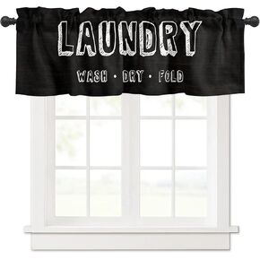 NHJ Home Window Valance Curtains,Laundry Words,Thermal Insulated Rod Pocket Short Valance for Living Room,54x18in(137x45cm) in Saudi Arabia
