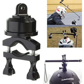 Hooshion Extendable Professional Aluminum 360 Degree Swivel Rotating Helmet Self Mount Adapter Handlebar Bike Mount for Gopro Camera Sports Camera in Saudi Arabia
