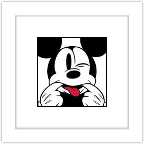 Trends International Gallery Pops Disney Mickey Mouse - Mickey Expressions - Funny Face Wall Art Wall Poster, 12" x 12", Black Framed Version