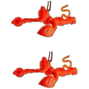 مرآة سيارة LUXCKY باللون البرتقالي Flying Lord Hanuman Ji Idol معلقة على الحائط والباب (عبوة من قطعتين)