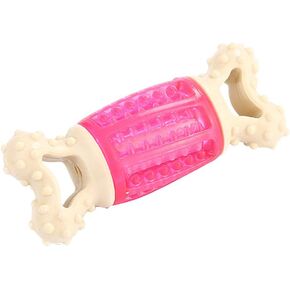 1Pc Little Dog Face Pattern Bone Shape Pet Dog Toys Cartoon Sound Squeaky Toys Chew Bite Toy Pet Supplies (Pink)- Pet Squeaky in Kuwait