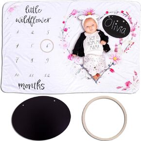 هابينست بطانية مراحل شهرية للفتيات الصغيرات - هدايا لحديثي الولادة حتى السنة الاولى من العمر وصور مخطط النمو في الشهر in Kuwait