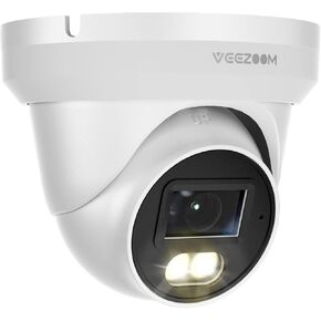 كاميرا مراقبة Veezoom 4K، كاميرا PoE IP للمراقبة في الهواء الطلق مع رؤية ليلية كاملة الألوان، اكتشاف الإنسان/المركبة، رؤية ليلية بالأشعة تحت الحمراء، بطاقة Micro SD (المحول غير متضمن) -WS-N180HZ in Kuwait