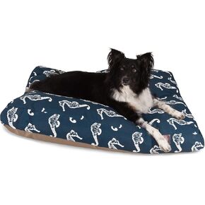 Navy Sea Horse Large Rectangle Indoor Outdoor Pet Dog Bed With Removable Washable Cover By Majestic Pet Products in Kuwait