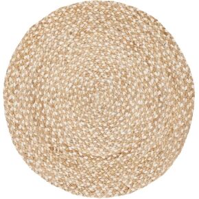 SAFAVIEH Natural Fiber Collection Area Rug - 3' Round, Natural & Ivory, Handmade Boho Charm Braided Jute, Ideal for High Traffic Areas in Living Room, Bedroom (NF804B) in Saudi Arabia