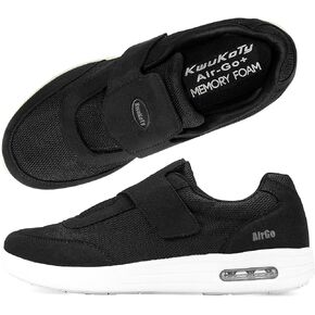 KWUKOTY Women's Diabetic Shoes | Adjustable Sneakers | Lace-Free | Plantar Fasciitis/Edema/Swollen Feet/Bunions | Black Size 8 in Kuwait