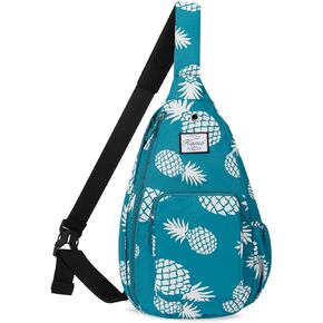 Kamo Sling Backpack Chest Shoulder Bag Crossbody Cycling Travel Hiking Daypack for Men Women With Earphone Hole