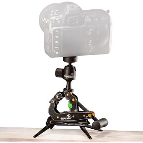 Camera Clamp Mount Tabletop C Clamp Mount Stand with Phone Holder, 360°Rotatable Mini Ball Head and 1/4" Screew Quick Release Clamp for GoPro/Brinno/DSLR/MILC/SLR Camera and Smartphone in Kuwait