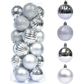 Christmas Ball Ornaments 24PCS - for Xmas Christmas Tree Decorations, Shatterproof Christmas Ball Decorations for Holiday Wedding Prty Decoration - Blue Purple 2.3"