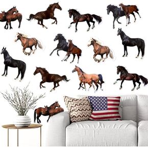 كيزو ملصقات نافذة ثلاثية الابعاد على شكل حصان يركض على الحائط، ديكور لحفلات استقبال المولود الجديد للاولاد والبنات، ملصقات ديكور للعطلات واعياد الميلاد وغرفة النوم والحضانة وغرفة المعيشة وديكور المنزل in Kuwait