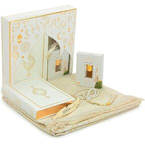 ihvan online Prayer Gift Set for Men & Women, Muslim Prayer Rug, Salah Mat, Beads Taasbih, Arabic Holy Quran, Islamic Gift Set for Ramadan & Eid, Green
