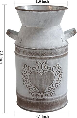 مزهرية HIDERLYS عالية الزخرفة مقاس 7.5 سم مع لمسة نهائية فريدة من نوعها على شكل قلب، لمسة نهائية مجلفنة - مزينة بديكور ريفي لغرفة المعيشة والمطبخ وغرفة النوم والمكتب in Kuwait