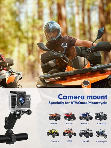 حامل تثبيت كاميرا الحركة من ZIDIYORUO لمقود الدراجة النارية ATV، ذراع مرن 360 درجة مشبك تثبيت للكاميرا قابل للتعديل متوافق مع Gopro Hero 11/10/9/8/7/6/5/4 وكاميرات الحركة الأخرى in Saudi Arabia