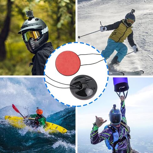 لاصق لأربطة كاميرا Charchendo (6 عبوات - أسود)، أربطة أمان لجهازك عن طريق ربطها بالخوذة/الدراجة/اللوحة/السيارة لكاميرات GoPro Hero 10 9 8 7 6 5 وDJI Osmo Action in Kuwait