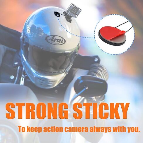 لاصق لأربطة كاميرا Charchendo (6 عبوات - أسود)، أربطة أمان لجهازك عن طريق ربطها بالخوذة/الدراجة/اللوحة/السيارة لكاميرات GoPro Hero 10 9 8 7 6 5 وDJI Osmo Action in Kuwait