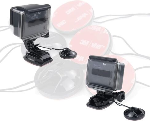 لاصق لأربطة كاميرا Charchendo (6 عبوات - أسود)، أربطة أمان لجهازك عن طريق ربطها بالخوذة/الدراجة/اللوحة/السيارة لكاميرات GoPro Hero 10 9 8 7 6 5 وDJI Osmo Action in Kuwait