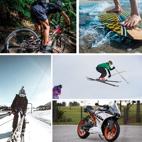 لاصق لأربطة كاميرا Charchendo (6 عبوات - أسود)، أربطة أمان لجهازك عن طريق ربطها بالخوذة/الدراجة/اللوحة/السيارة لكاميرات GoPro Hero 10 9 8 7 6 5 وDJI Osmo Action in Kuwait