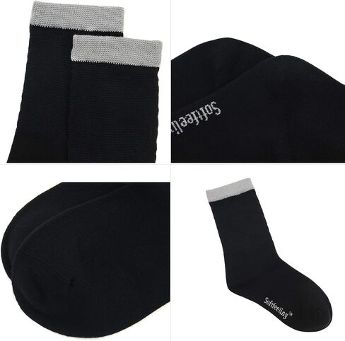 Softfeeling Mens Dress Socks Seamless Ankle Socks Casual Hiking Socks Non-binding Diabetic Socks Long Athletic Socks Round Socks Soft Bamboo Socks Ankle Socks for Women Grey 6 9-13 in Saudi Arabia