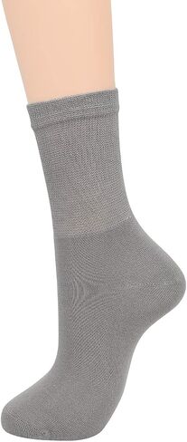 Softfeeling Mens Dress Socks Seamless Ankle Socks Casual Hiking Socks Non-binding Diabetic Socks Long Athletic Socks Round Socks Soft Bamboo Socks Ankle Socks for Women Grey 6 9-13 in Saudi Arabia