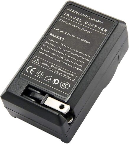 Amsahr C-BP727 شاحن سفر صغير بديل رقمي لكاميرات Canon BP-727، CG-700، M50، M52، M500 مع حقيبة ملحقات العدسات (رمادي) in Kuwait