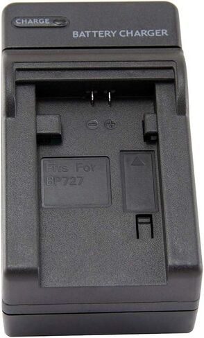 Amsahr C-BP727 شاحن سفر صغير بديل رقمي لكاميرات Canon BP-727، CG-700، M50، M52، M500 مع حقيبة ملحقات العدسات (رمادي) in Kuwait