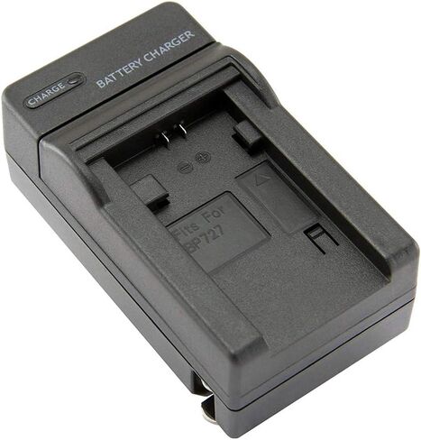 Amsahr C-BP727 شاحن سفر صغير بديل رقمي لكاميرات Canon BP-727، CG-700، M50، M52، M500 مع حقيبة ملحقات العدسات (رمادي) in Kuwait