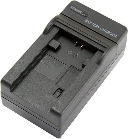 Amsahr C-BP727 شاحن سفر صغير بديل رقمي لكاميرات Canon BP-727، CG-700، M50، M52، M500 مع حقيبة ملحقات العدسات (رمادي) in Kuwait