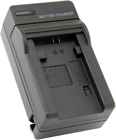 Amsahr C-BP727 شاحن سفر صغير بديل رقمي لكاميرات Canon BP-727، CG-700، M50، M52، M500 مع حقيبة ملحقات العدسات (رمادي) in Kuwait