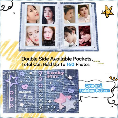 Kpop Photocard Binder, PVC Free Kpop Photocard Holder Book A5 Kpop Photocard Binder, 160 Pockets Large Capacity A5 6 Ring Kpop Photo Card Binder Photocard Album, Kpop Binder Album Collect Book in Saudi Arabia