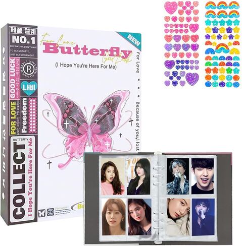 Kpop Photocard Binder، PVC مجاني Kpop Photocard حامل كتاب A5 Kpop Photocard Binder، 160 جيبًا بسعة كبيرة A5 6 حلقات Kpop Photo Card Binder ألبوم Photocard، Kpop Binder Album Collect Book in Kuwait