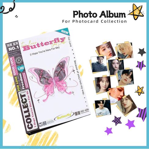 Kpop Photocard Binder، PVC مجاني Kpop Photocard حامل كتاب A5 Kpop Photocard Binder، 160 جيبًا بسعة كبيرة A5 6 حلقات Kpop Photo Card Binder ألبوم Photocard، Kpop Binder Album Collect Book in Kuwait