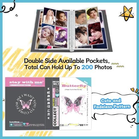Kpop Photocard Binder، PVC مجاني Kpop Photocard حامل كتاب A5 Kpop Photocard Binder، 160 جيبًا بسعة كبيرة A5 6 حلقات Kpop Photo Card Binder ألبوم Photocard، Kpop Binder Album Collect Book in Kuwait