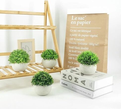 نباتات صناعية صغيرة في اصيص، نباتات الاوكالبتوس البلاستيكية الصغيرة، نبات الاوكالبتوس الصناعي المزخرف، نباتات خضراء مزيفة ديكور خضراء مع وعاء ابيض للطاولة والمكتب والحمام والمنزل in Kuwait