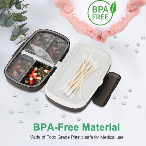 Weekly Pill Organizer, XL Large Pill Organizer, Portable Pill Box for Pocket or Purse, Waterproof IPX7 Travel Pill Box Case for Vitamin, Medicine, Supplement, Fish Oil in Kuwait