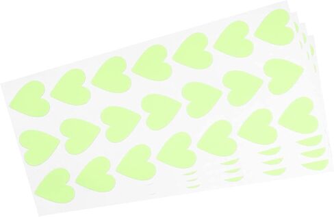 MECCANIXITY Glow in The Dark Tape Heart,26mm Heart 21 Glow Heart on 1 Sheet Green for Night Bathroom Decorations Pack of 4 in Saudi Arabia