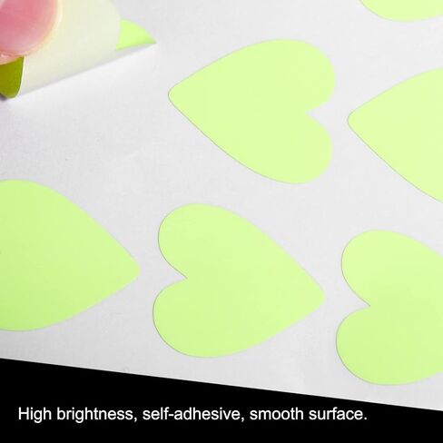 MECCANIXITY Glow in The Dark Tape Heart,26mm Heart 21 Glow Heart on 1 Sheet Green for Night Bathroom Decorations Pack of 4 in Saudi Arabia