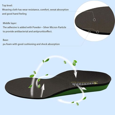 Orthotic Insoles Inserts High Arch Support and Deep Heel Cup for Plantar Fasciitis, Flat Feet, Over-Pronation, Heel Pain Relief, Lightweight & Shock Absorbing Replacement Insole for Men and Women in Kuwait